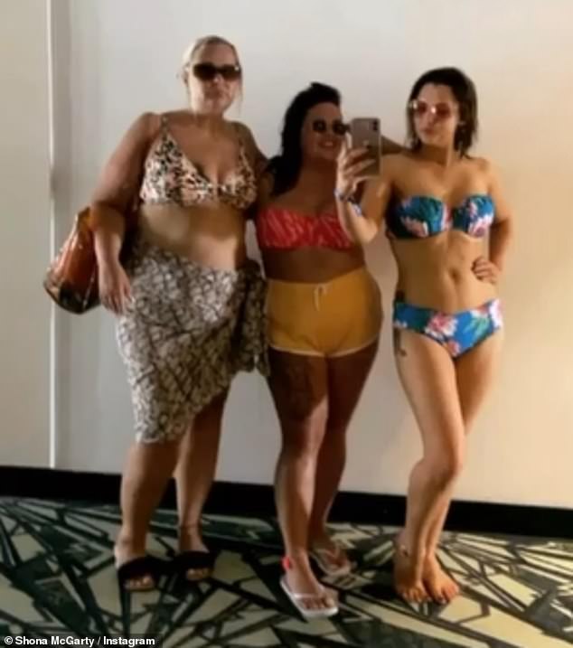 Girls on tour: Bikini-clad Shona McGarty has given fans a glimpse into her wild girls' trip to Ibiza, sharing a slew of snaps with her pals to her Instagram account on Tuesday