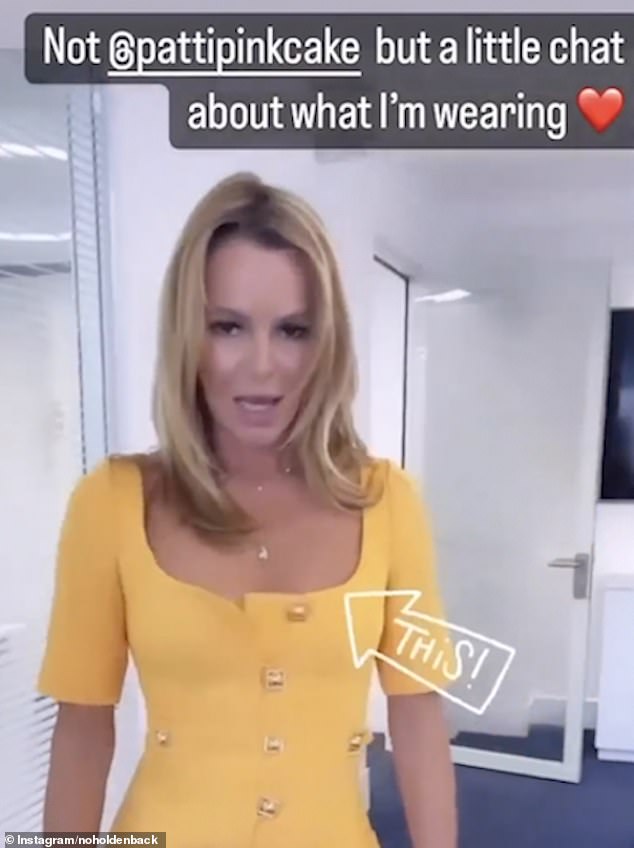Whoops! Amanda Holden showed off a bit more than she expected on Tuesday as her dress burst open while she flaunted her outfit in an Instagram video