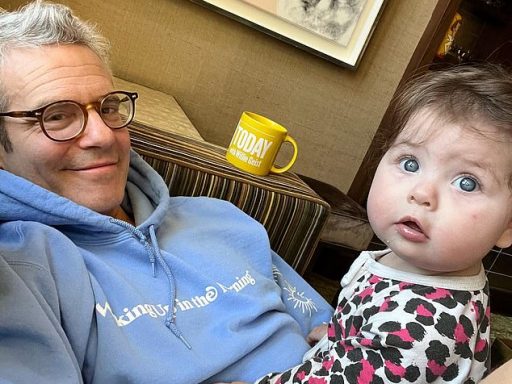 Proud dad: Andy Cohen shared a sweet snap that featured his baby daughter Lucy to his Instagram account on Thursday
