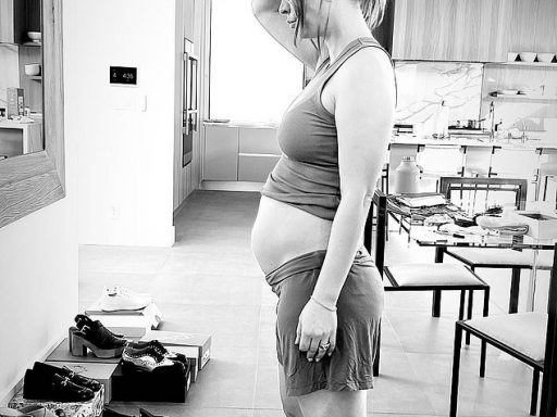 Growing: Kaley Cuoco showed off her baby bump as she spent the afternoon curating future outfits with her go-to stylist Jayde Moon. 'Wardrobe fittings looking a lot different these days!' captioned Cuoco, alluding to her growing belly