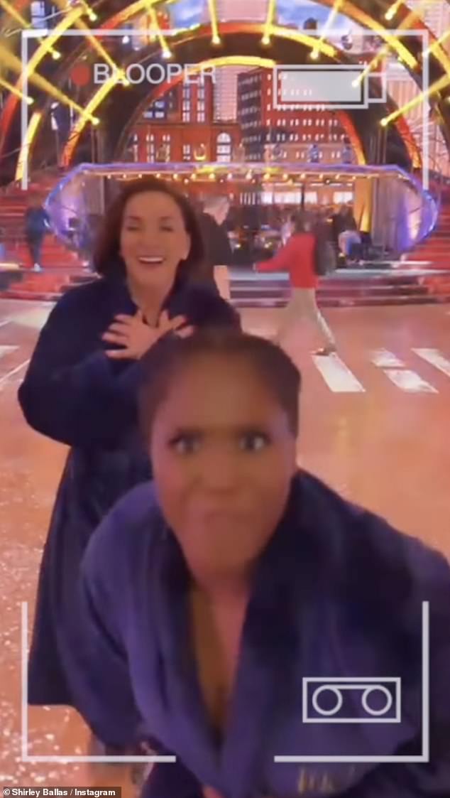 Funny: Motsi Mabuse suffered a wardrobe malfunction when she hit the dance floor in her robe before last week's Strictly Come Dancing live show.