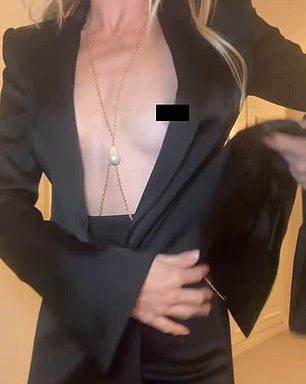 Georgia Toffolo suffered a major wardrobe malfunction while trying on outfits for her Christmas party on Thursday as she suffered a nip slip